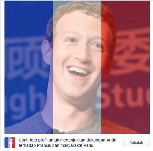 Cara Membuat Background Bendera Perancis di Foto Profil Facebook Transparan