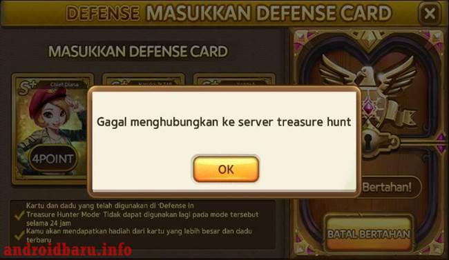 Trik Atasi Gagal menghubungkan ke server treasure hunt Line Let Get Rich
