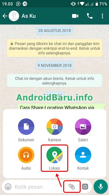 Cara Share Lokasi di WhatsApp Android