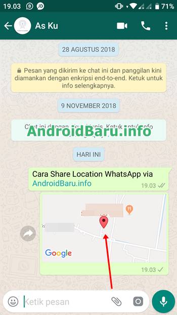 Cara kirim lokasi di whatsapp