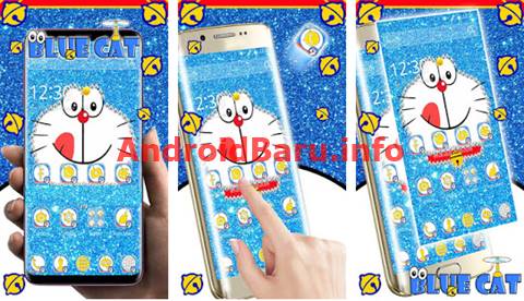 Download Apk Kawaii Blue Cat Diamond Theme Android