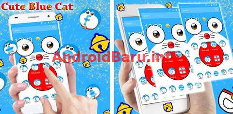 Download Launcher Blue Cute Cat Cartoon Theme Android