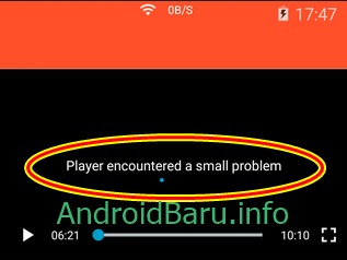 Arti dan Solusi Player Encountered a Small Problem di Android