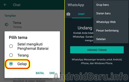 Cara Mengaktifkan Dark Mode WhatsApp Android Terbaru